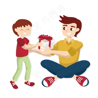 儿子送礼给爸爸矢量素材