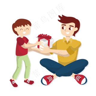 儿子送礼给爸爸矢量素材