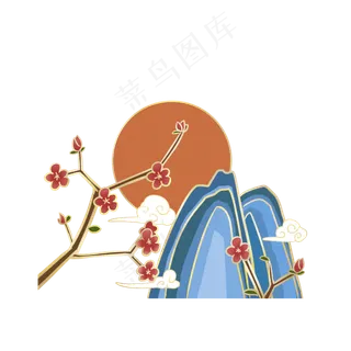 中国风国潮山水