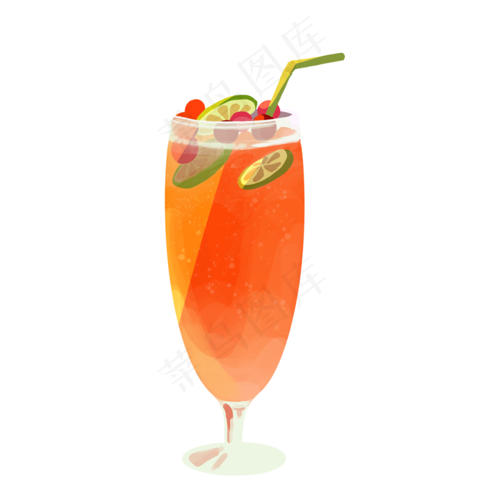 高脚杯水果饮料(2100X2100(DPI:300))psd模版下载