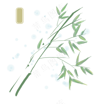 中国风古风淡彩竹子,免抠元素