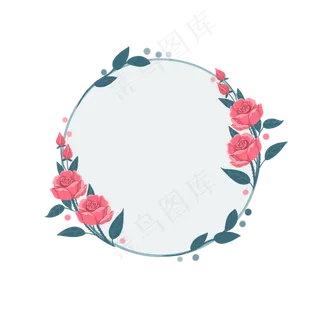 浪漫情人节玫瑰花花藤边框,免抠元素