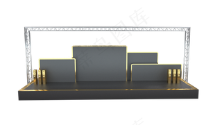 黑金风格金属舞台,免抠元素