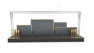 黑金风格金属舞台,免抠元素