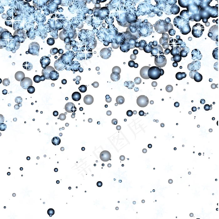 蓝色雪花飘浮元素,免抠元素(1181*1181px 300 dpi )psd模版下载