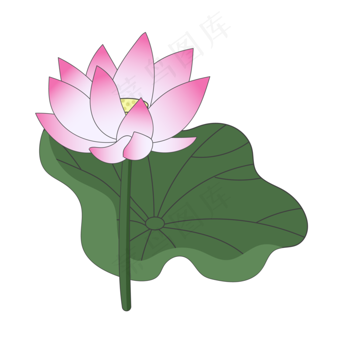 荷花与荷叶(2000*2001px 300 dpi )ai矢量模版下载