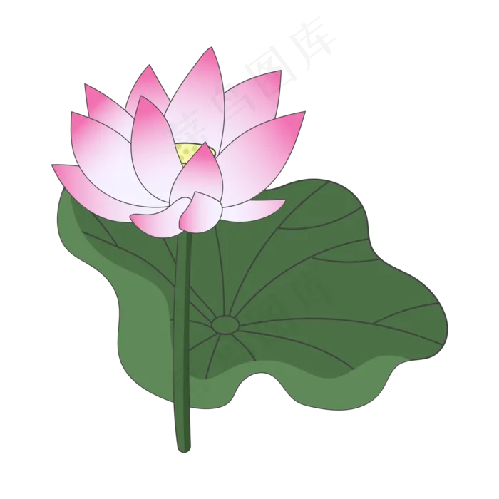 荷花与荷叶(2000*2001px 300 dpi )ai矢量模版下载