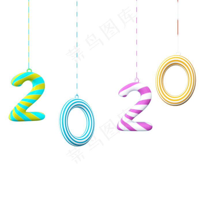 创意鼠年文字2020,免抠元素(1500*1500px 300 dpi )ai矢量模版下载