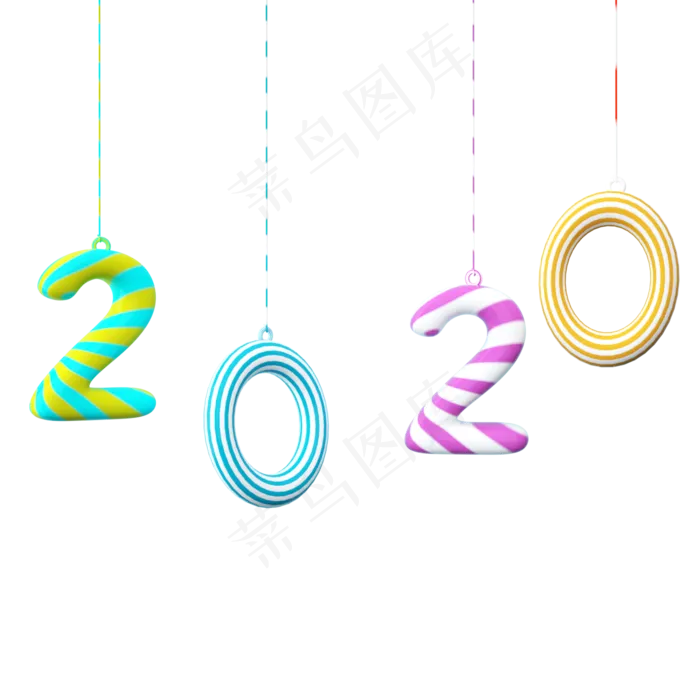 创意鼠年文字2020,免抠元素(1500*1500px 300 dpi )ai矢量模版下载