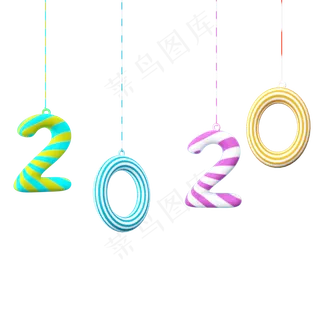 创意鼠年文字2020,免抠元素