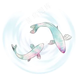 水彩锦鲤清新锦鲤