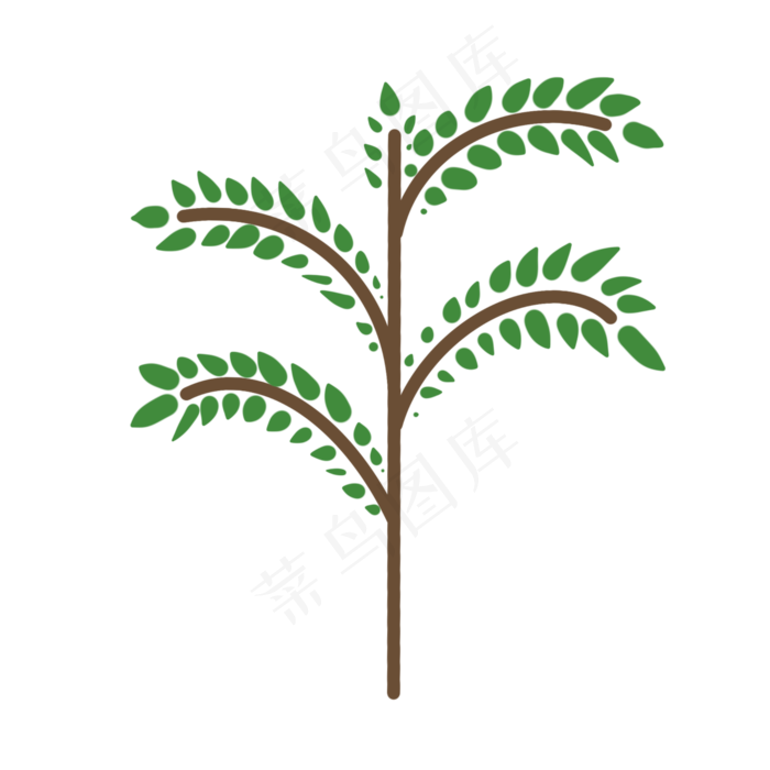 小清新风格树枝手绘(2100X2100(DPI:300))psd模版下载