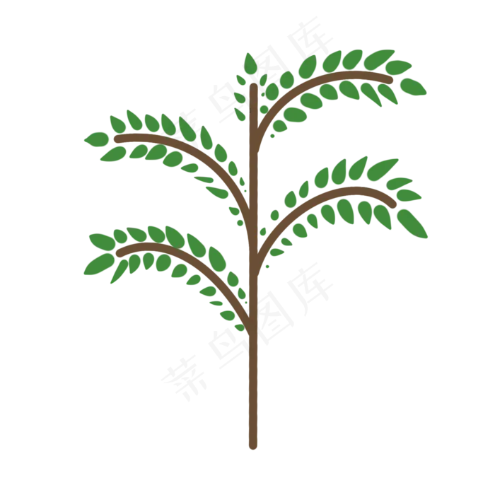 小清新风格树枝手绘(2100X2100(DPI:300))psd模版下载