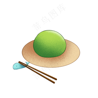 清明节青团免扣装饰