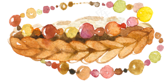 卡通水彩手绘女士手链,免抠元素