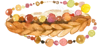 卡通水彩手绘女士手链,免抠元素