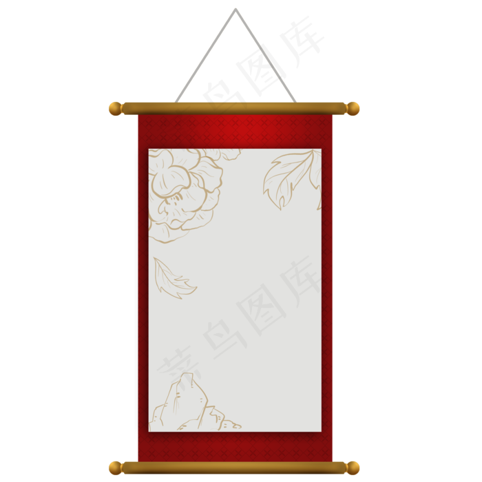 红色中国风画卷