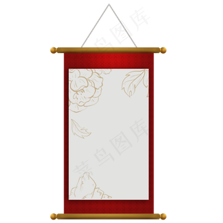 红色中国风画卷