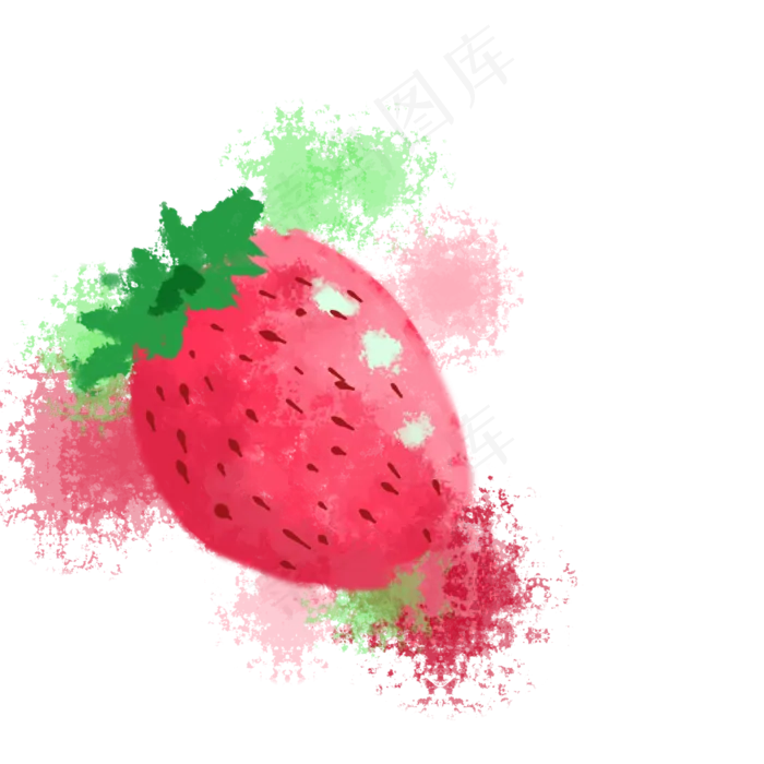 水彩手绘水果草莓(2000X2000(DPI:300))psd模版下载