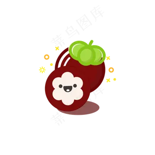 暖色调夏日清凉山竹扁平化图案卡