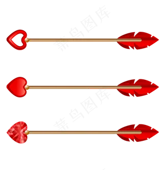 红色立体心形箭头