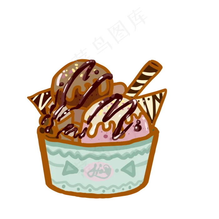 大暑小暑清凉消暑卡通风格矢量图(2000X2000(DPI:300))psd模版下载