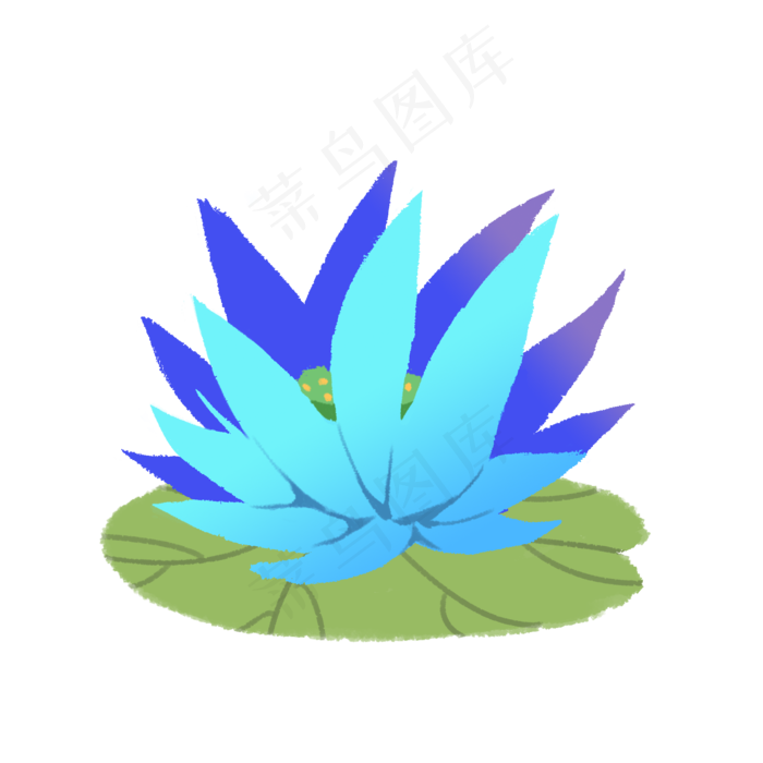 蓝色渐变清新睡莲