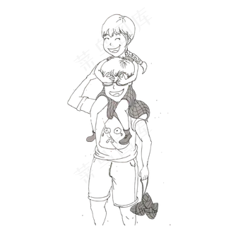 端午节和父情节卡通手绘人物素材