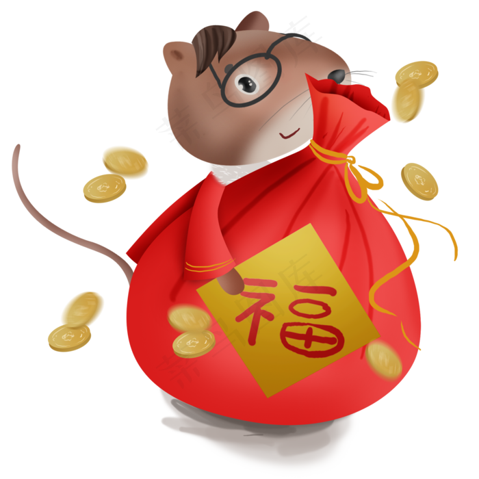 2020年福袋上等生肖鼠,免抠元素