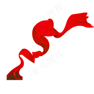 卡通红绸PNG下载,免抠元素