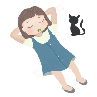 儿童节手绘小女孩