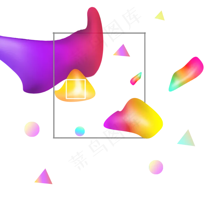 618电商流体渐变主题装饰素材(2000X2000(DPI:300))psd模版下载