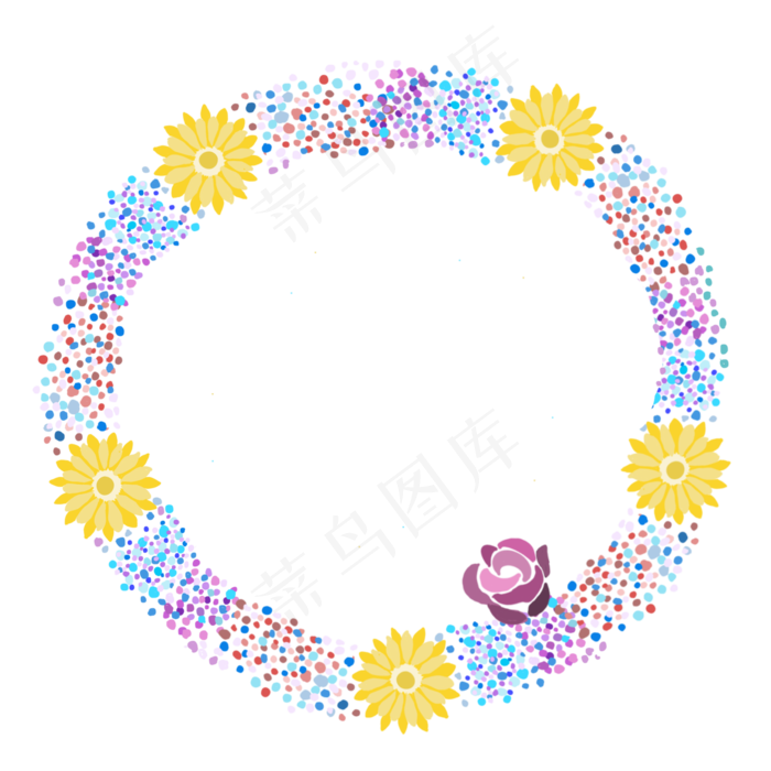 美丽荷花卡通装饰(2000X2000(DPI:300))psd模版下载