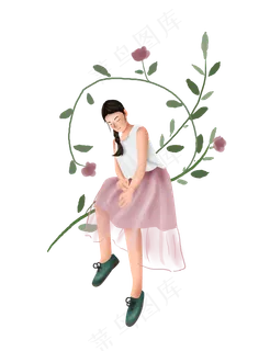 夏至花丛里的女孩