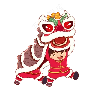 鼠年新年春节舞狮,免抠元素