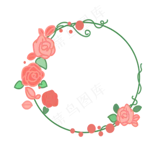 可爱卡通粉红色玫瑰花圈玫瑰花环