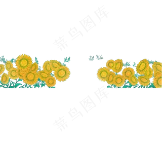 手绘卡通矢量向日葵