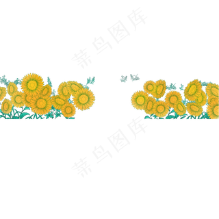 手绘卡通矢量向日葵