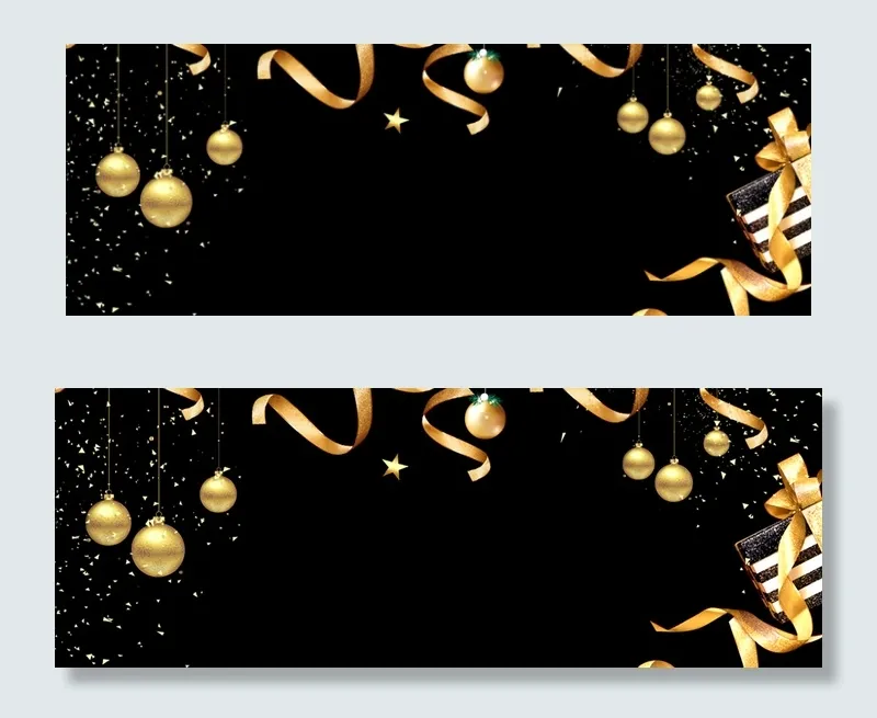 圣诞节黑色圣诞树banner(1920*700px 	       )psd模版下载