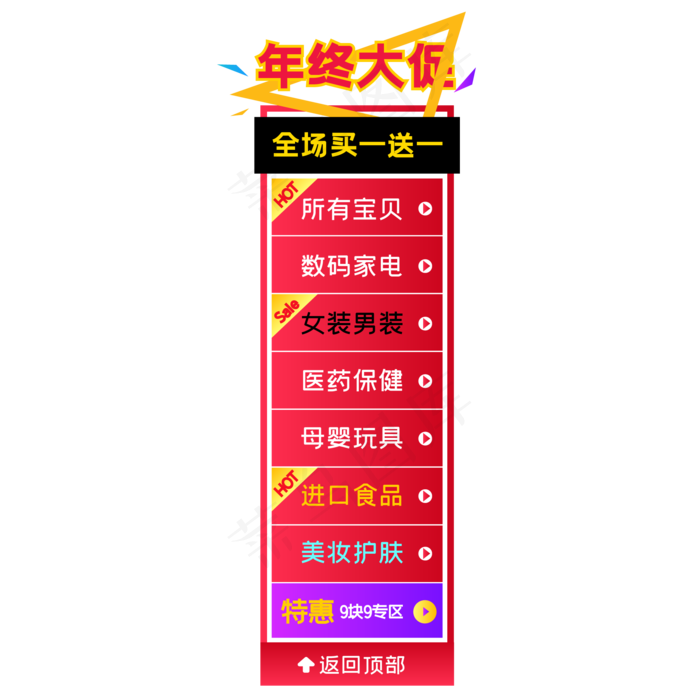 电商侧边悬浮促销导航栏