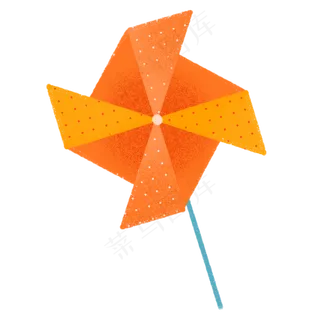 儿童节玩具风车橙色