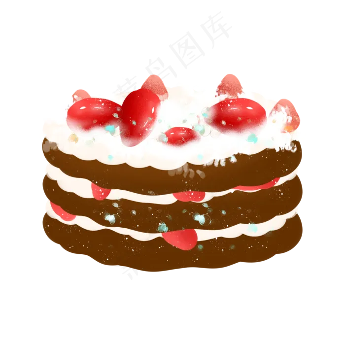 巧克力草莓蛋糕(2000*2000px 300 dpi )ai矢量模版下载