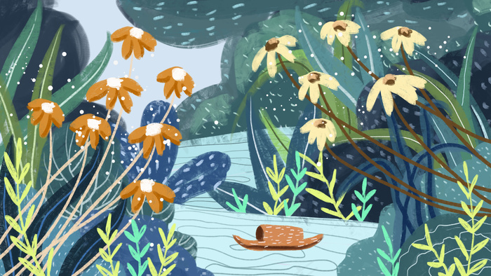 复古绿色风景背景