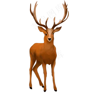 手绘冬天动物驯鹿,免抠元素 手绘冬天动物驯鹿,免抠元素