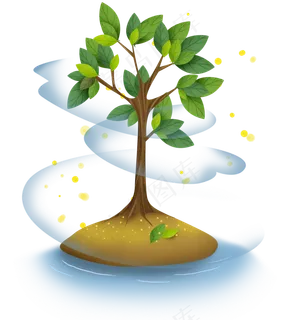 世界环保日成长的树苗,免抠元素