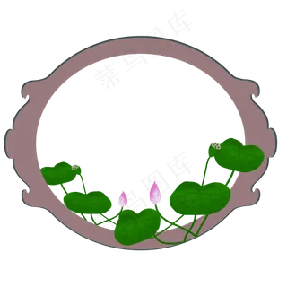 荷花边框png素材