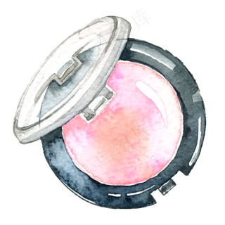 女生小清新水彩粉饼,免抠元素