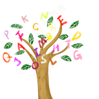 英文字母创意树插图