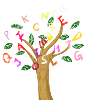 英文字母创意树插图