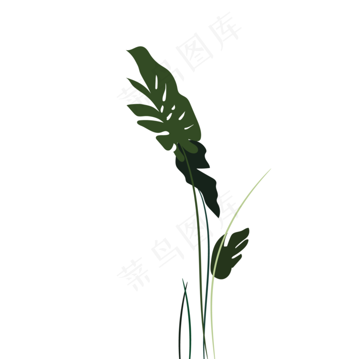 绿色的植物叶子免扣图